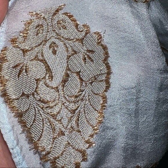 BELLA TU Bohemian Contemporary Coastal Embroidered Silk Blend Tunic Top Size S - Picture 13 of 13